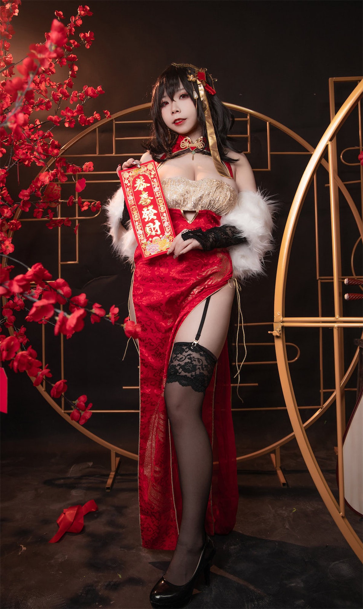 Cosplay-自闭颜球球-无颜小天使wy-碧蓝航线-大凤红旗袍-03-18