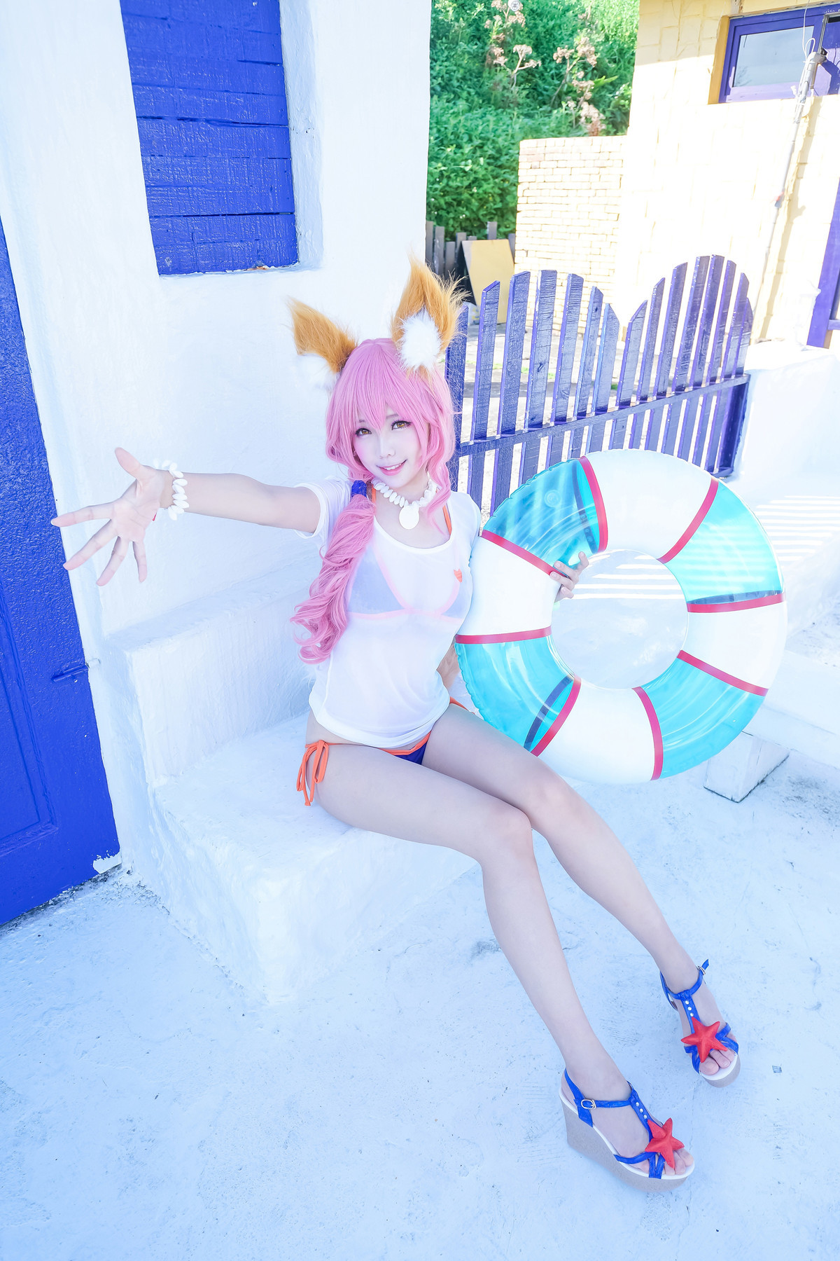 Cosplay-ElyEE子-玉藻前泳装-03-09