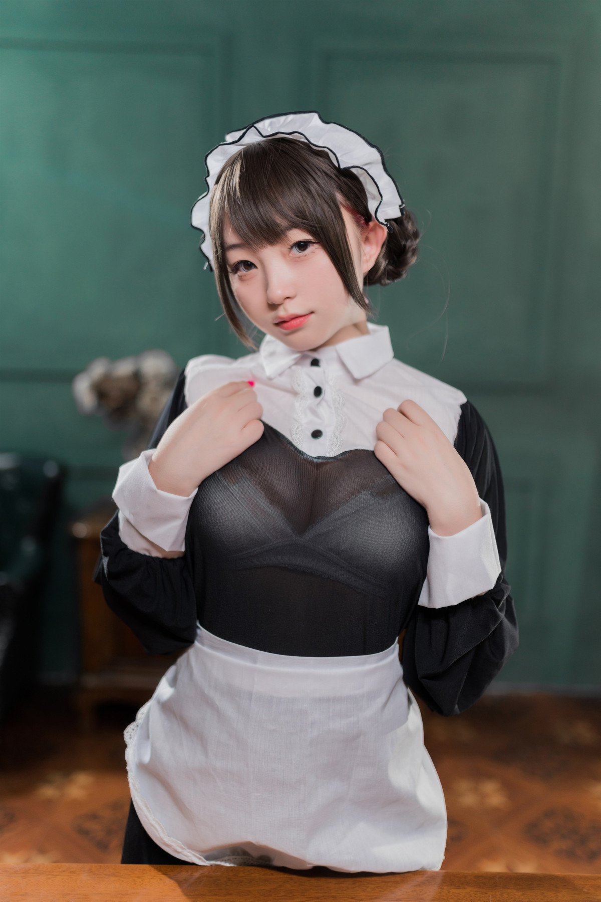 Cosplay-花铃-黑丝透明短裙女仆-Set02-07-11