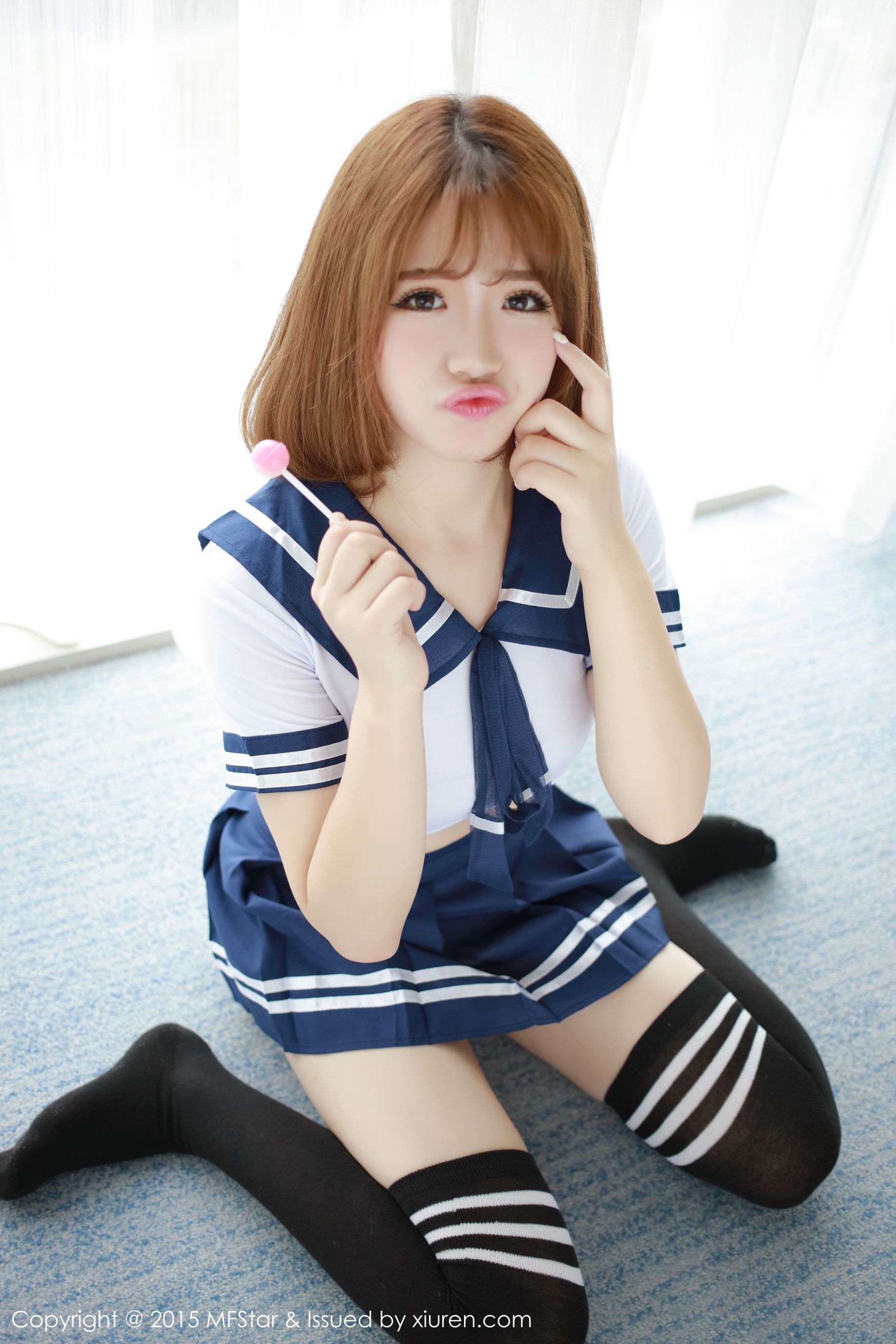 徐cake-性感水手服粉色抹胸连体服-模范学院MFStar-Vol020-04-23
