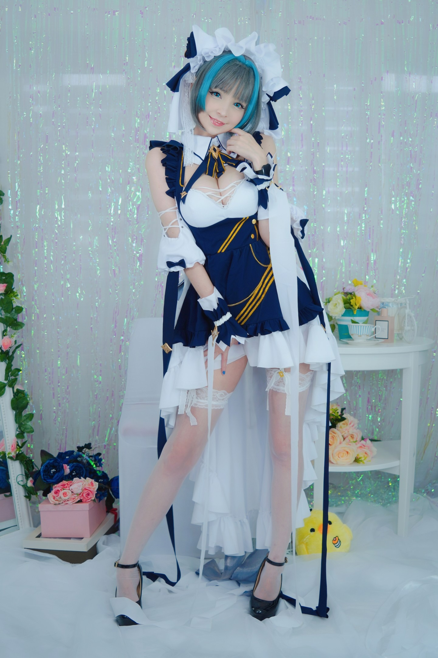 蓝毛小妹-女仆COS-09-04
