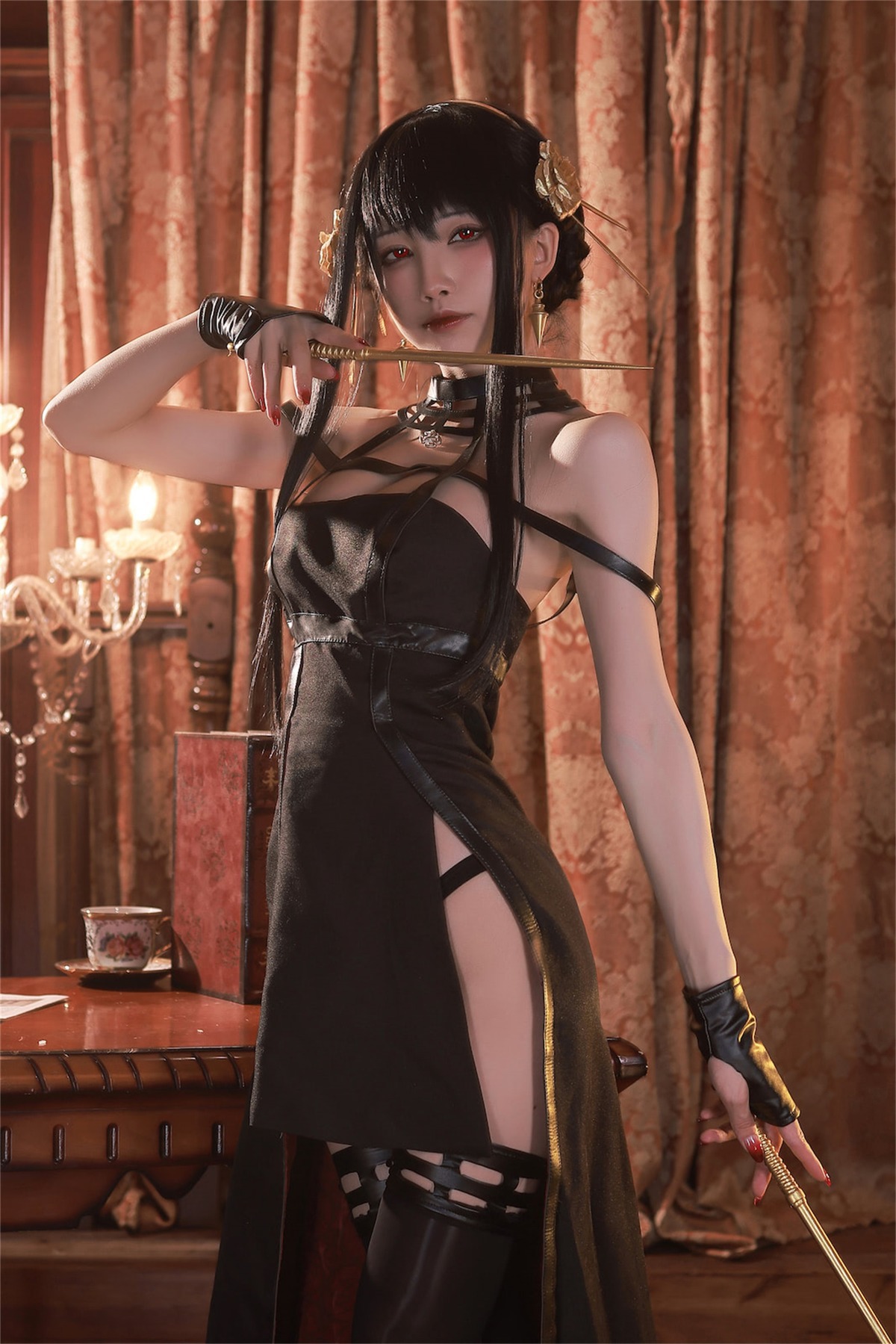 水淼aqua-Cosplay-约尔黑礼服-08-01