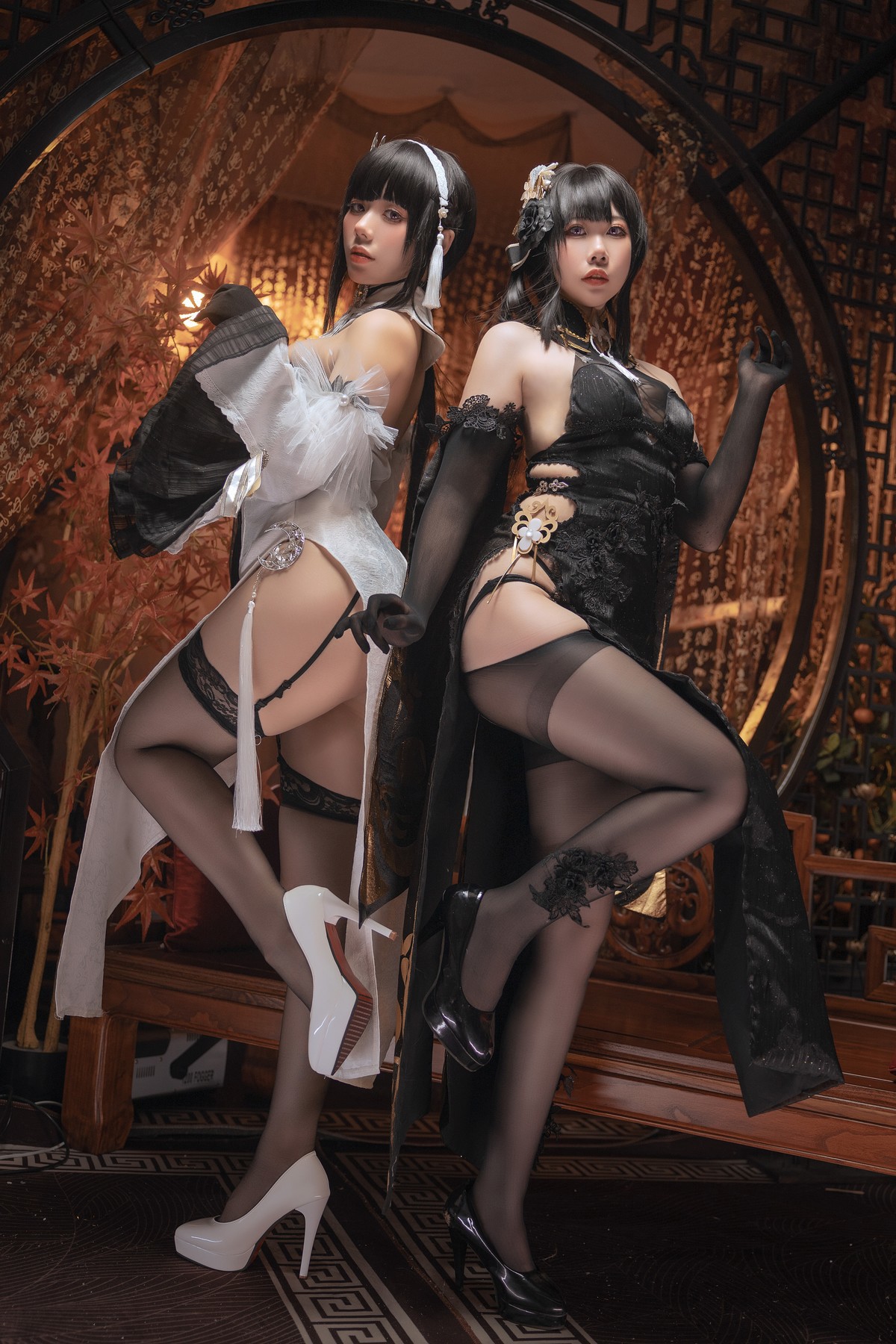 九言038喜茶苍苍子-Cosplay-碧蓝航线-镇海白黒双人-05-15